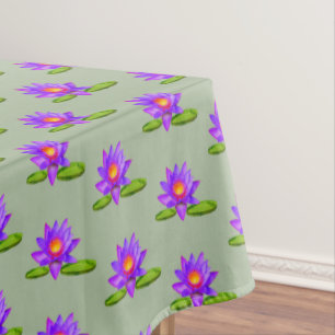 Nappe Violet Lotus Fleurs & Lily Pad sur Laurel Green