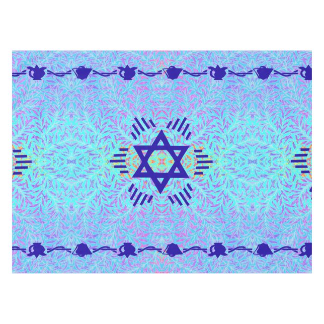 Nappe Violette bleue d'étoile de David (Devant (Horizontal))