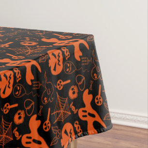 Nappe Visage Citrouille Halloween Jack-o'-lantern noir