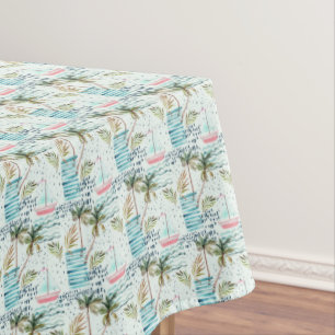 Nappe Voilier d'aquarelle avec le motif de palmier