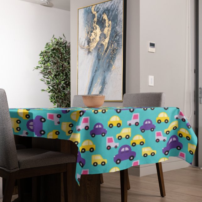 Nappe Voitures jouets multicolores motif  (toy car tablecloth)
