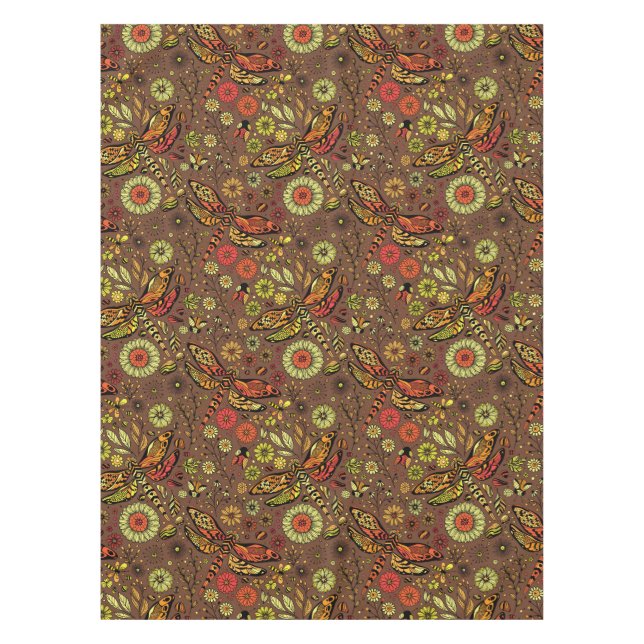 Nappe Voler, voler libellule sur la cannelle brun (Devant)