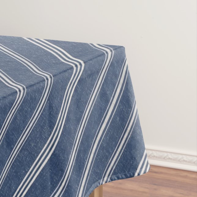 Nappe Vue en denim bleu et blanc (In Situ)