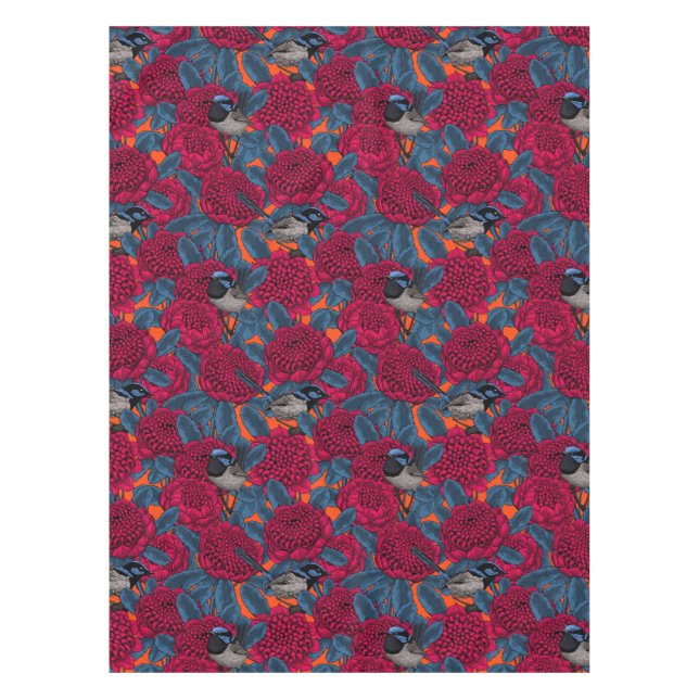 Nappe Waratah rouge et brunes (Devant)