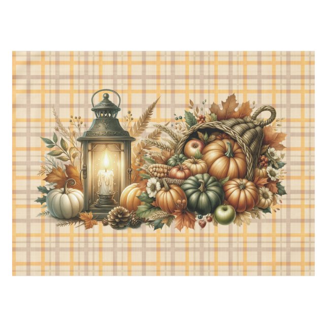 Nappe Warm Red and Orange Farmhouse Thanksgiving (Devant (Horizontal))