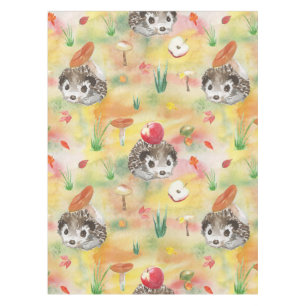 Nappe Watercolor hedgehog with mushrooms and apple