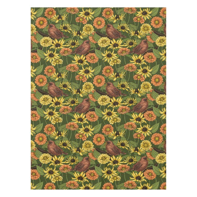 Nappe Wens et fleurs sur vert (Devant)