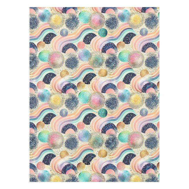 Nappe Whimsical Pastel Rainbow Waves & Parties scintilla (Devant)