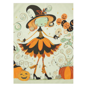 Nappe whimsical/sorcière/citrouille/chute