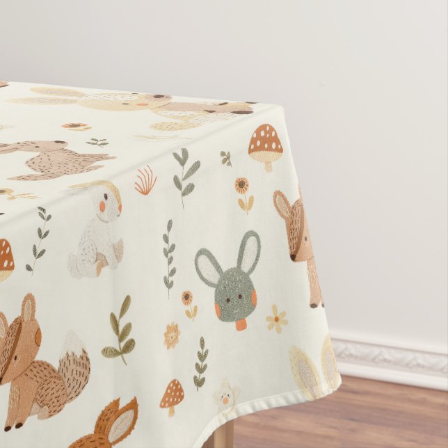 Nappe Whimsical Woodland Forest Animaux Motif de verdure (In Situ)