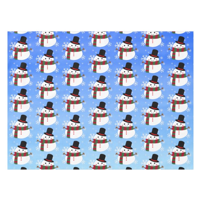 Nappe White Christmas Snowman (Devant (Horizontal))
