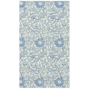 Nappe William Morris Beau motif floral, bleu, rose