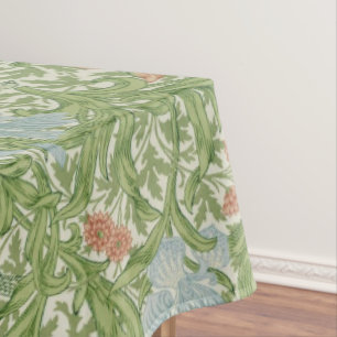 Nappe William Morris Iris Fleurs Volages Oiseaux Bleus