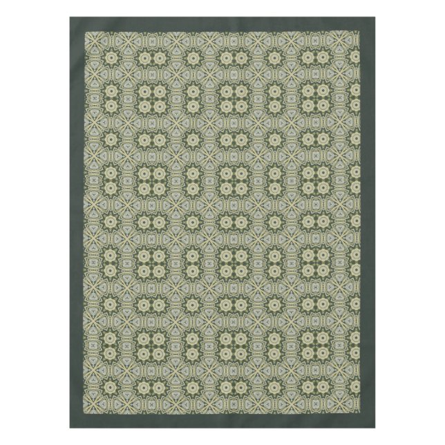 Nappe William Morris Pimpernel Motif Green Gold (Devant)