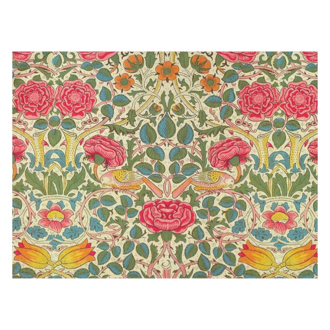 Nappe William Morris Rose Floral Chintz rose (Devant (Horizontal))