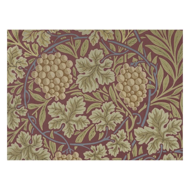 Nappe William Morris Vine Grappe Rouge Vert Art (Devant (Horizontal))