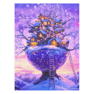 Nappe Winter Fantasy Snowy Tree Village Landscape