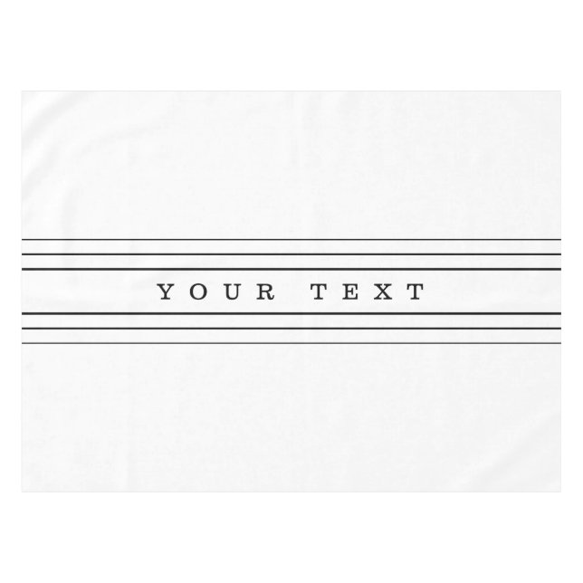 Nappe Your Custom Text & Modern Stripes | Black & White (Devant (Horizontal))