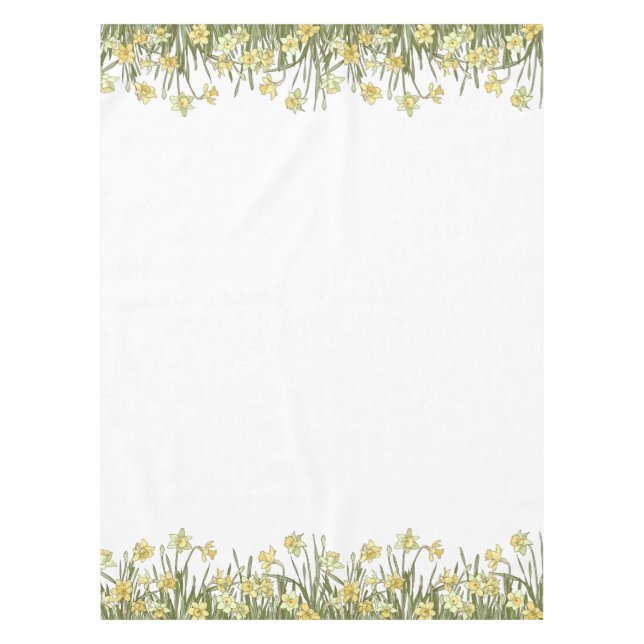 Nappes avec bordure florale de jonquilles jaunes (Devant)