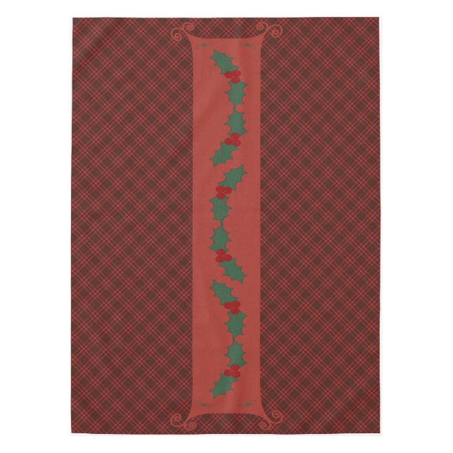 Nappes de Noël Rouge Plaid 60" x 104" (Devant)