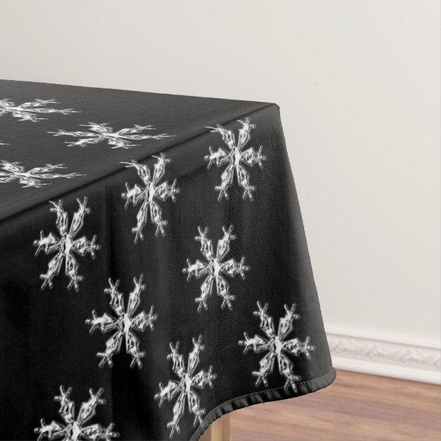 Nappes de Noël, Snowflakes, Noir (In Situ)