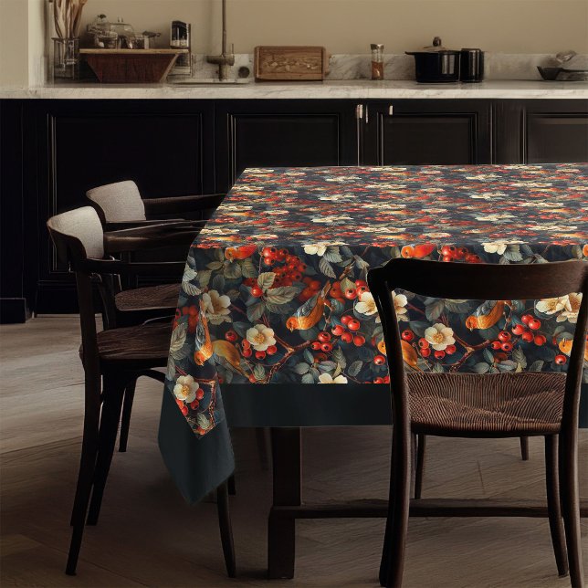 Nappes douillettes avec Oiseaux automnaux & Forêts (Cozy Tablecloth with Fall Birds and Woodland Florals)