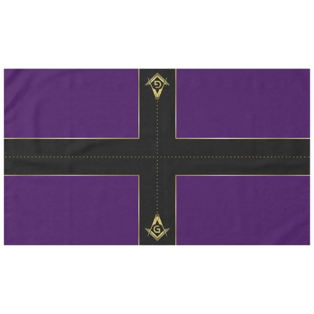 Nappes et décorations maçonniques violettes et or (Devant (Horizontal))