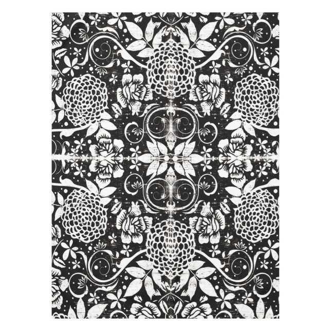 Nappes florales noires et blanches (Devant)
