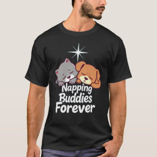 Napping Buddies Forever - cat/dog t-shirt design