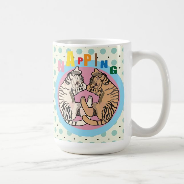 napping cat coffee mug (Right)