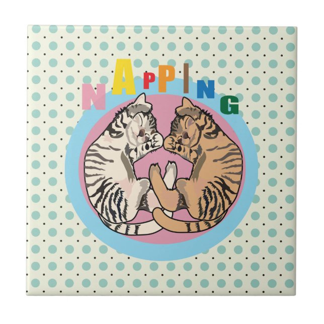 napping cat tile (Front)