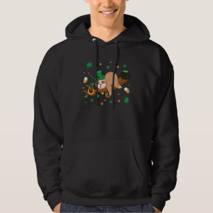 Napping Cute Mammal Holiday Sloth St. Patrick's Da Hoodie