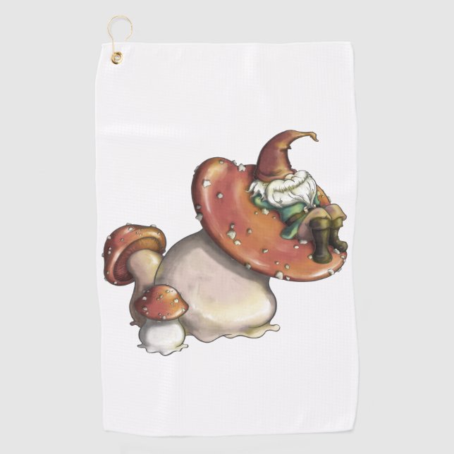 Napping Gnome Golf Towel (Front)