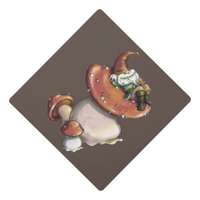 Napping Gnome Graduation Cap Topper (Front)