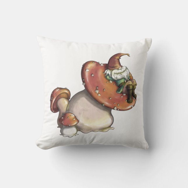 Napping Gnome Throw Pillow (Front)