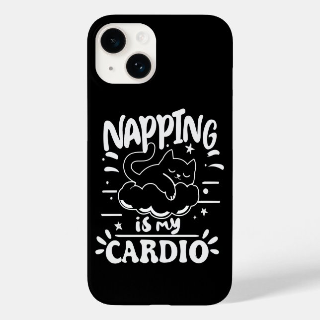 Napping Is My Cardio Simple Funny Cat Design Case-Mate iPhone Case (Back)