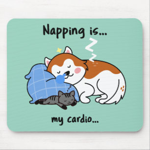 napping is... my cardio... sleeping nap mouse pad