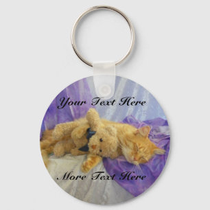 Napping Kitty Keychain