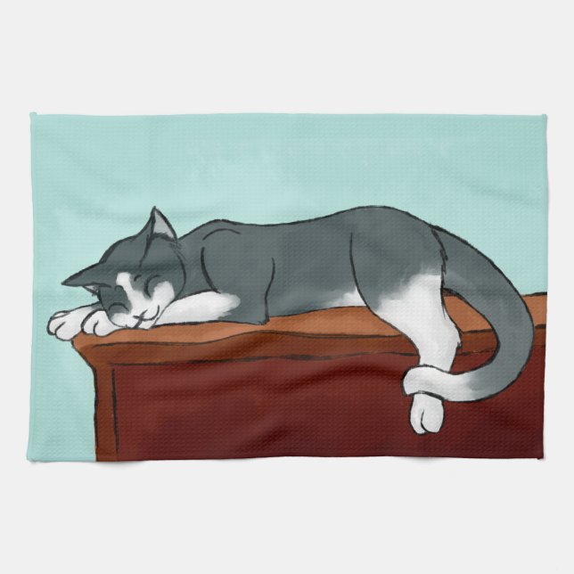 Napping Kitty Kitchen Towel (Horizontal)