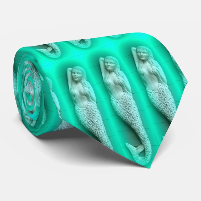 napping  mermaids green tie (Rolled)