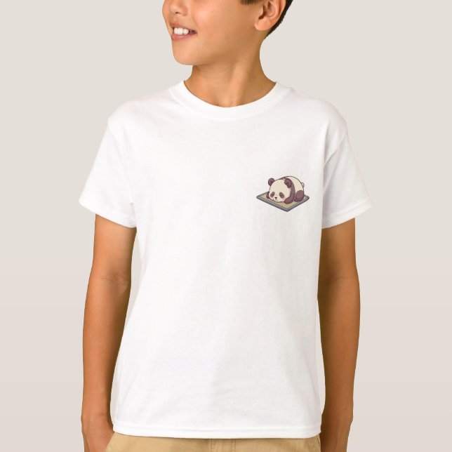 Napping Panda Woven Mat Kids T-Shirt (Front)