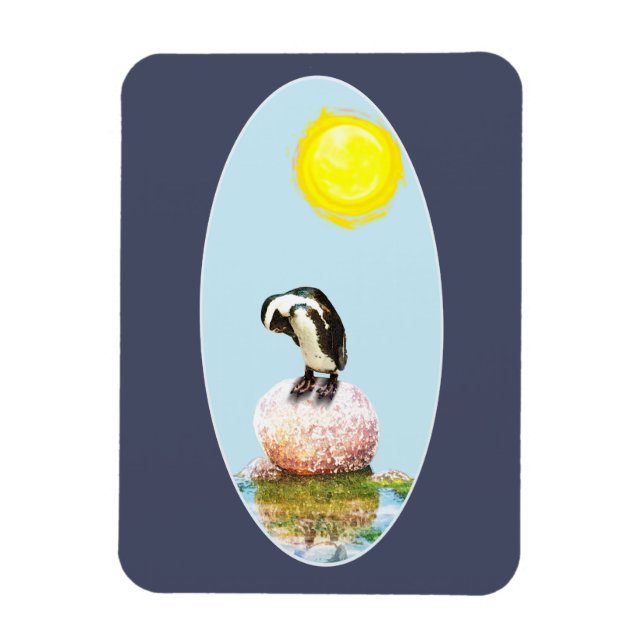 Napping Penguin in the Sun Magnet (Vertical)