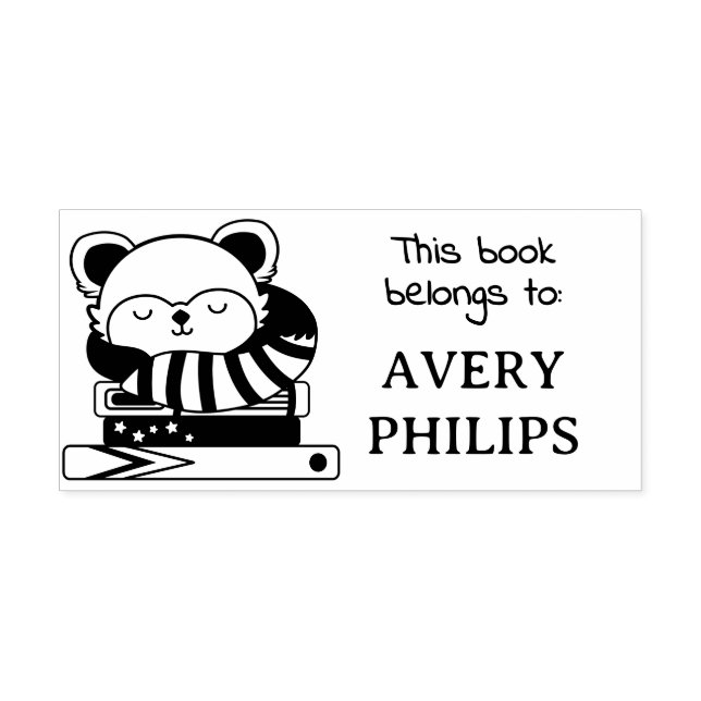 Napping Red Panda This Book Belongs To Self-inking Stamp (Design)