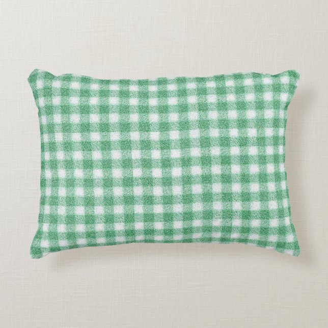 Nappy Mint Green Gingham  Accent Pillow (Front)