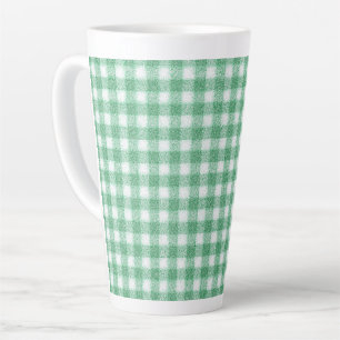 Nappy Mint Green Gingham  Latte Mug