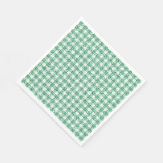 Nappy Mint Green Gingham  Napkin (Corner)