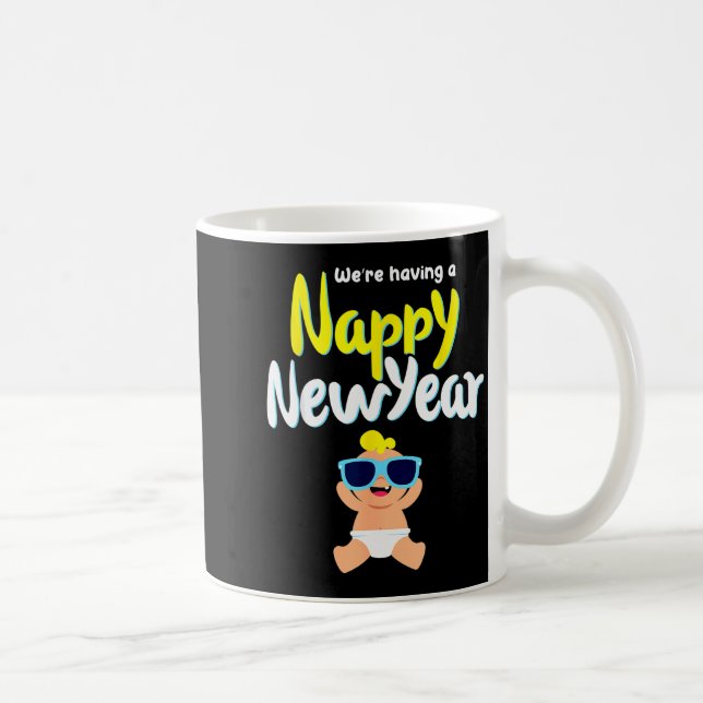Nappy New Year Diaper Expecting Pregnant Funny Hap Coffee Mug (Right)
