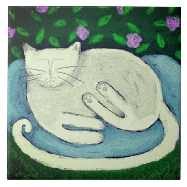 Naptime Abstract Pastel Painting Tile (Front)