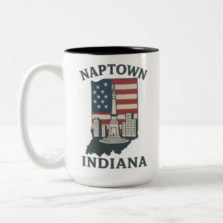 Naptown Indiana Monument Circle Two-Tone Coffee Mug