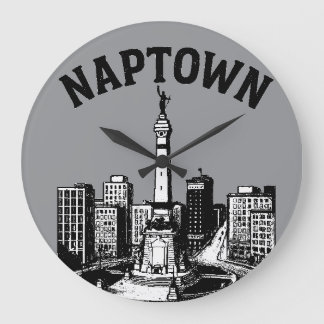 Naptown Indianapolis Indiana Large Clock
